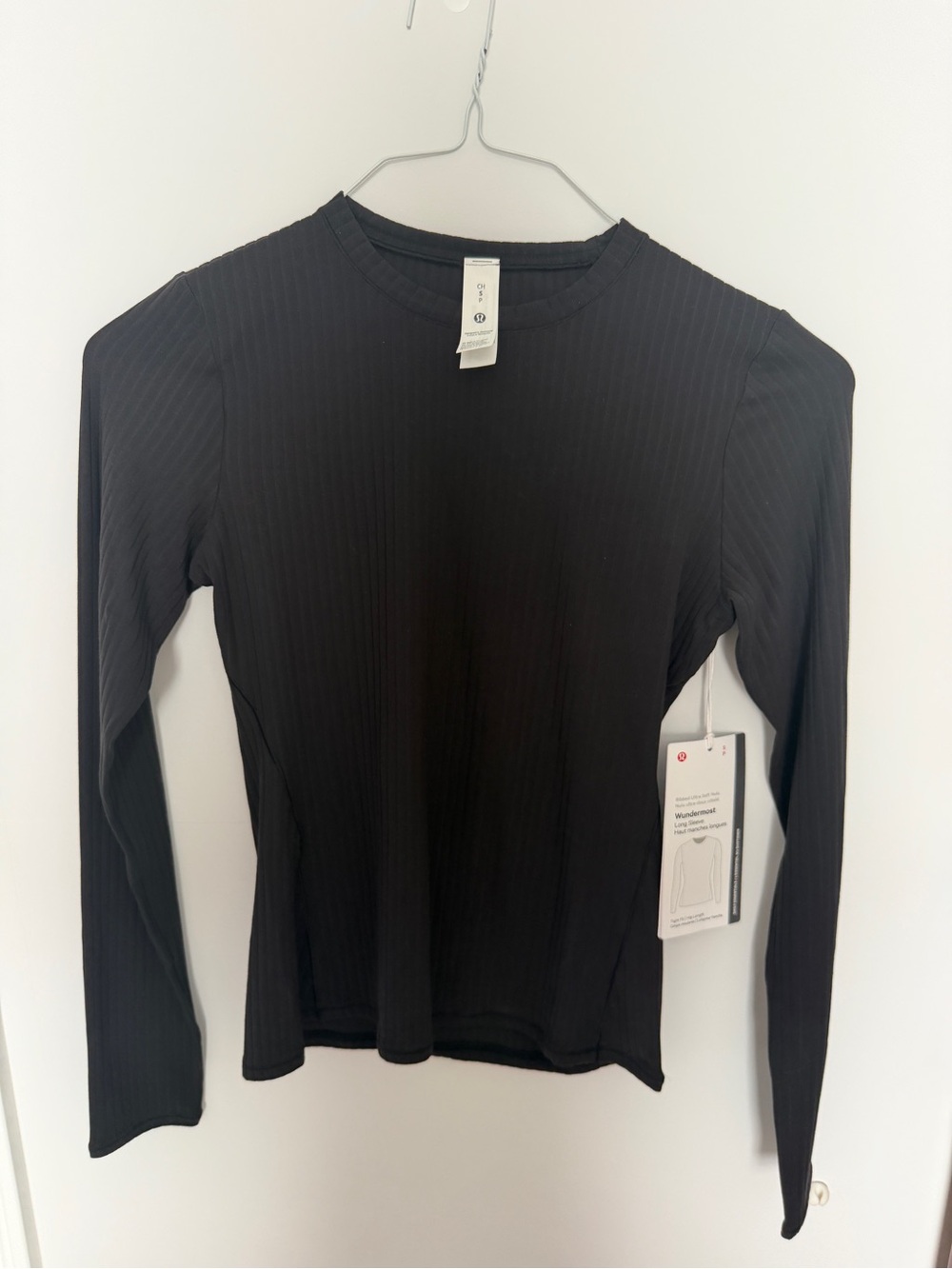 NWT Lululemon Wundermost Ribbed Nulu Crewneck Long Sleeve Black Size S